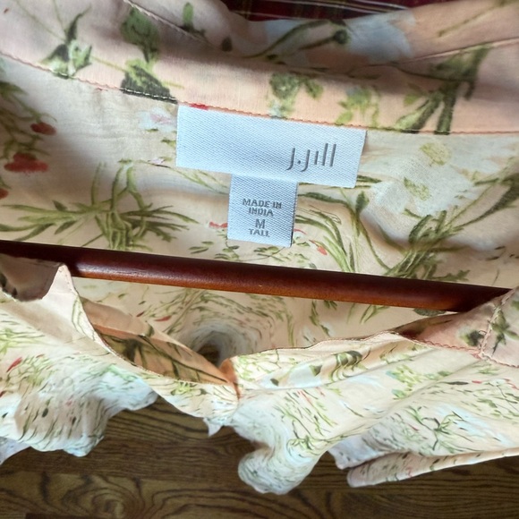 J Jill Silk blend floral blouse Sz M Tall - Picture 4 of 8